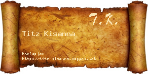 Titz Kisanna névjegykártya
